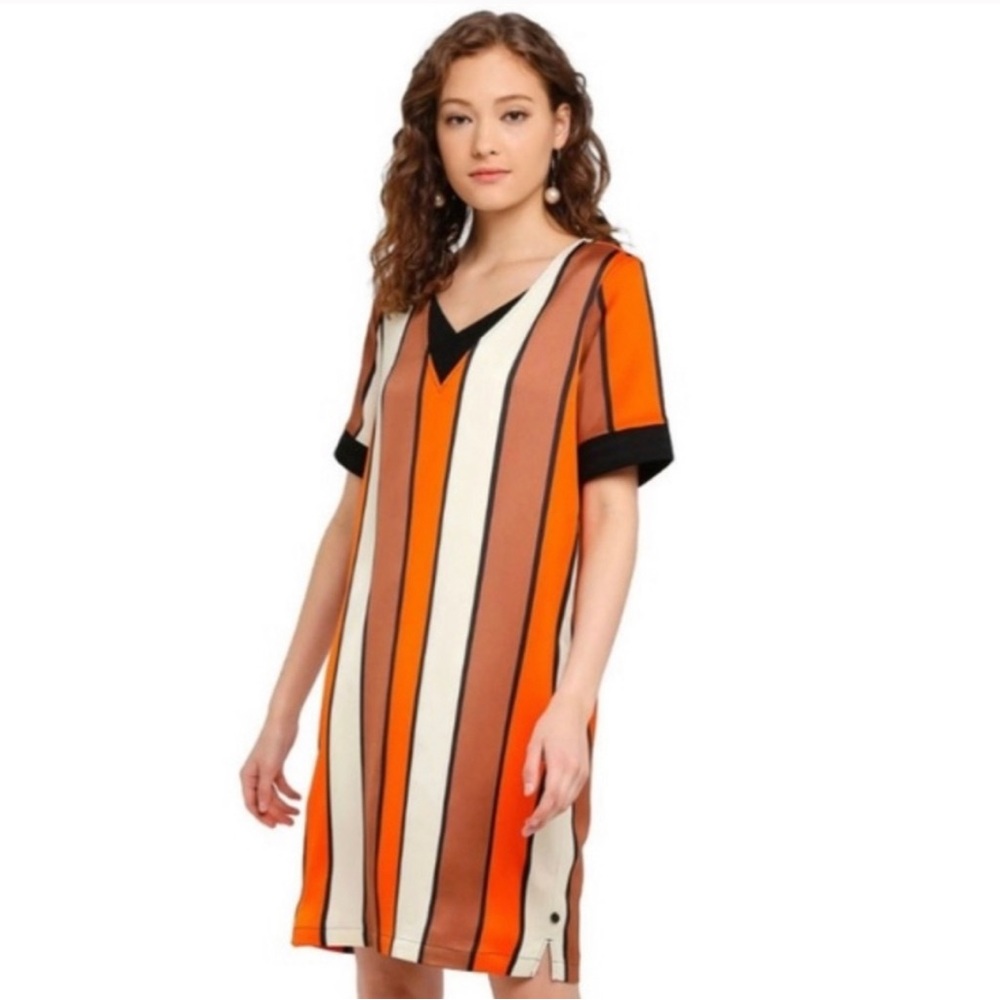 Scotch & Soda Striped V-Neck Dress